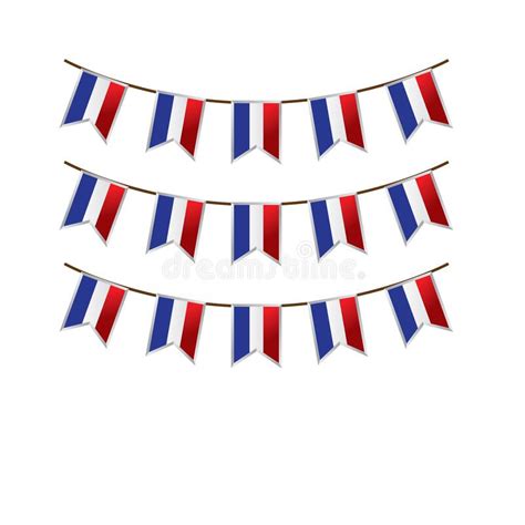 France Flag Buntings Vector Illustration Decorative Design Stock