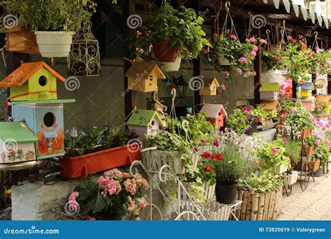 Flower Store Exterior Decoration Stock Image - Image of entrance, shop: 73820019