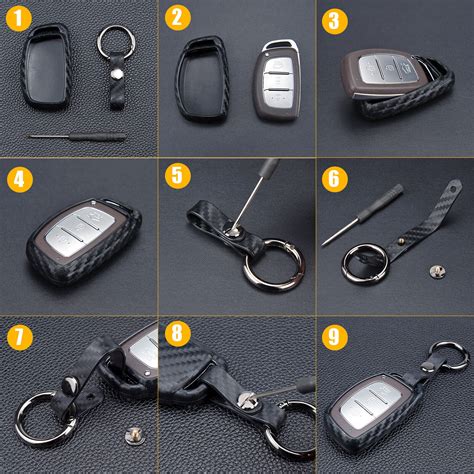 Silicone Carbon Style Car Smart Key Chain Case Cover For Hyundai Tucson