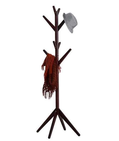 Neasyth Solid Wood Coat Rack Simple Entryway Standing Hall Tree