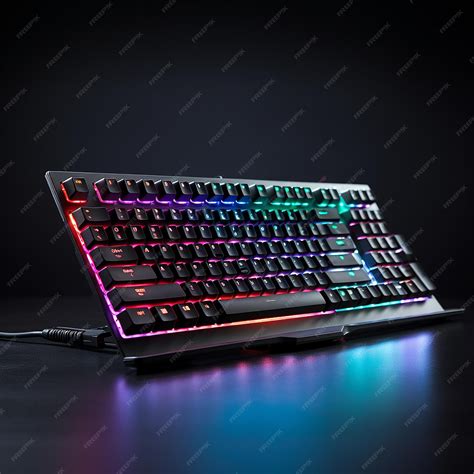 Premium Photo | Sleek mechanical PC keyboard with LED lighting