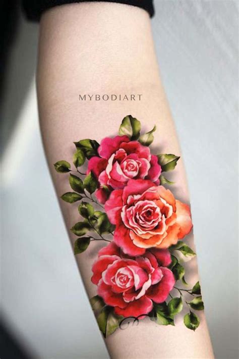 Traditional Vintage Rose Temporary Tattoo For Arm Back Shoulder Neck