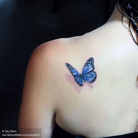 Blue Butterfly Tatuaje De Mariposa En El Hombro Mariposas Para