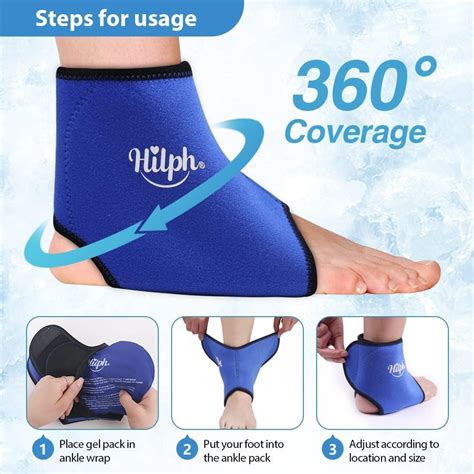 Hilph Large Ankle Ice Pack Wrap For Swelling Injuries Reusable Cold