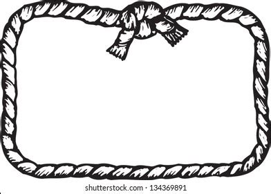 Black White Vector Illustration Rope Frame Stock Vector (Royalty Free) 134369891 | Shutterstock