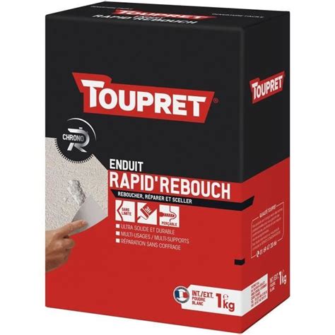 TOUPRET Enduit rapide de rebouchage intérieur extérieur poudre 1 kg