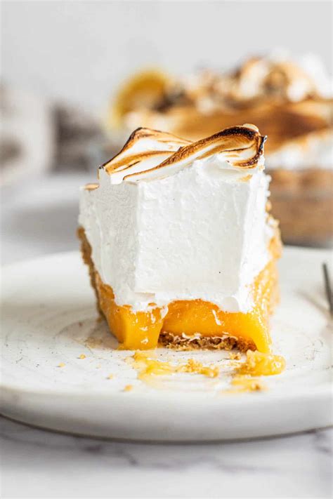 Lemon Meringue Pie With Graham Cracker Crust Baking With Butter