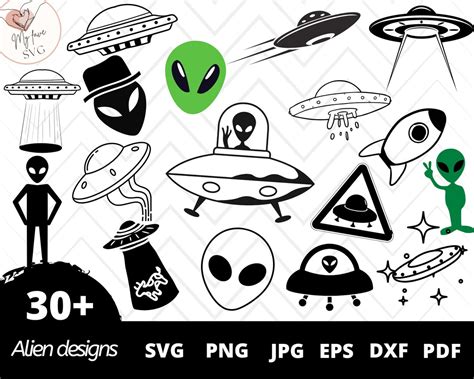 Alien Bundle Svg Alien Ufo Spaceship Cosmos Etsy