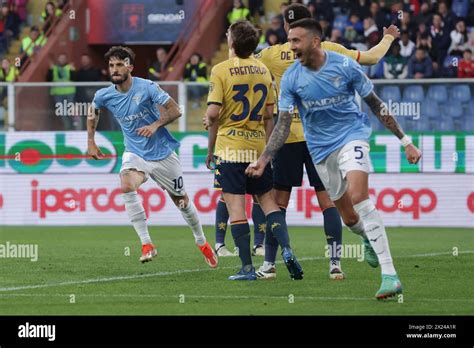 Genoa Italy Th April Luis Alberto Of Ss Lazio Celebrates With