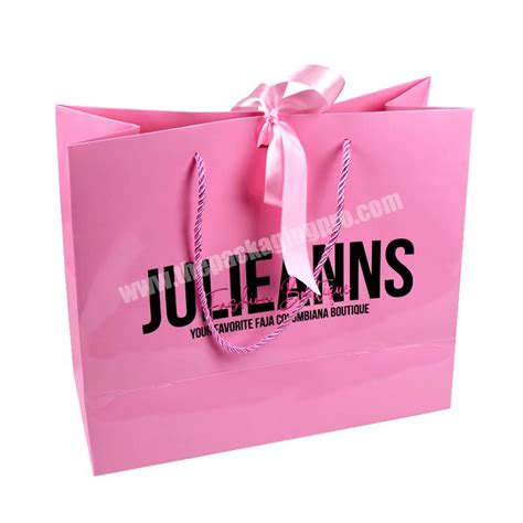 New Arrival Customized Pink Color Cmyk Printing Art Paper Shopping Bag