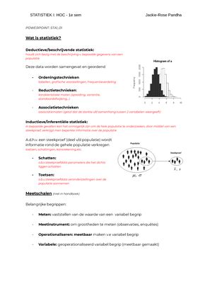 Begrippen Formules Voor Eendimensionale Statistiek Stat I S T I E K