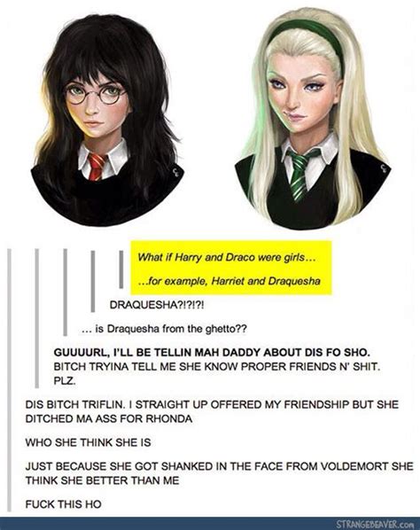 Harriet And Draquesha Gender Bend Femharry Femdraco Harry Potter Tumblr Harry Potter