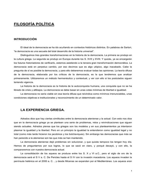 FILOSOFÍA POLÍTICA INTRODUCCIÓN