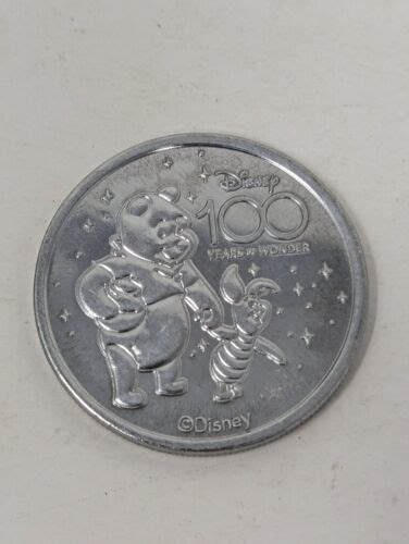 Winnie The Pooh Disney 100 Years Of Wonder Metal Medallion Coin