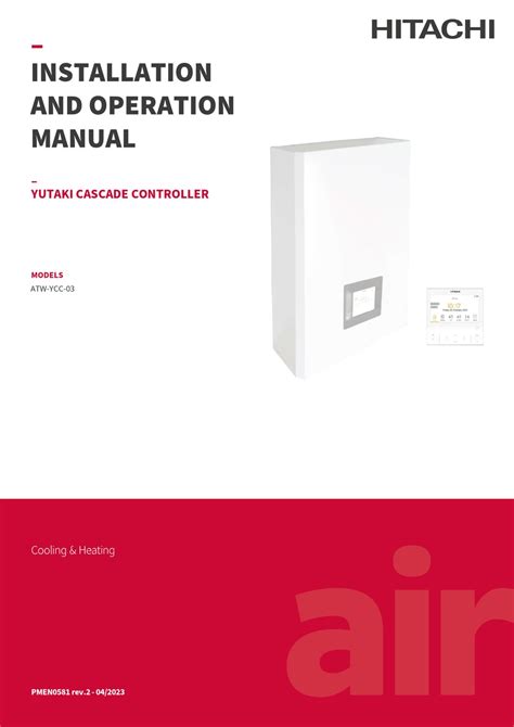 Hitachi Yutaki Atw Ycc Installation And Operation Manual Pdf