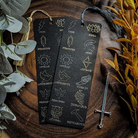 Percy Jackson Inspired Foil Bookmarks Greek Gods Demigods Camp Half