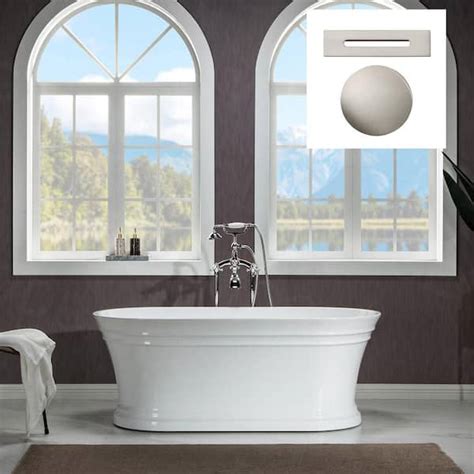 WOODBRIDGE Valence 59 In Acrylic FlatBottom Double Ended Bathtub With