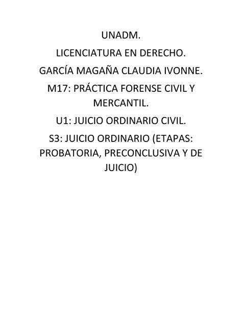 M17 U1 S3 CIGM unidad 1 UNADM LICENCIATURA EN DERECHO GARCÍA