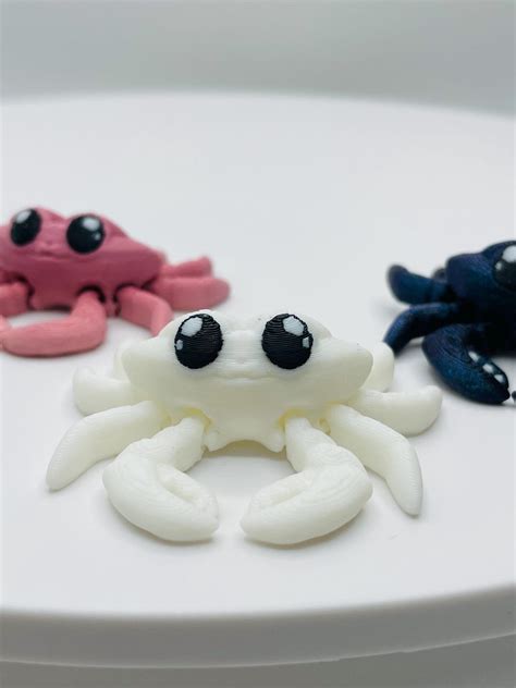 Mini Crab Articulated Flexible Fidget Sensory Toy 3d Printed Mini