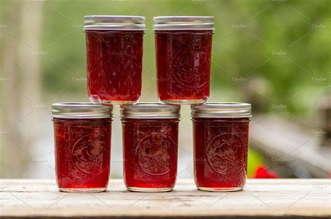 Strawberry Jelly In Jars High Quality Food Images Creative Market