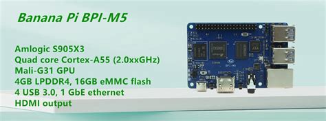 Banana Pi BPI-M5 with Amlogic S905x3 chip design, 16G eMMC-Banana Pi ...