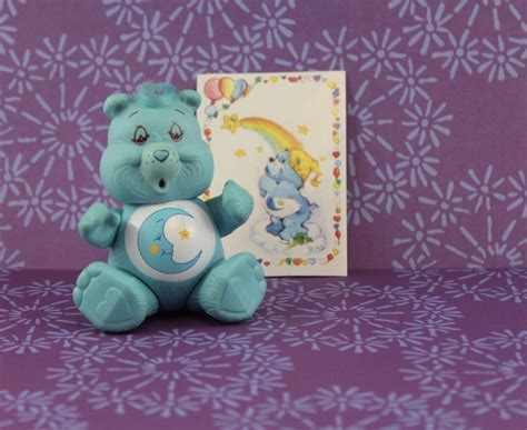 Posable Care Bear Figure And Panini Sticker Bedtime Bear Etsy