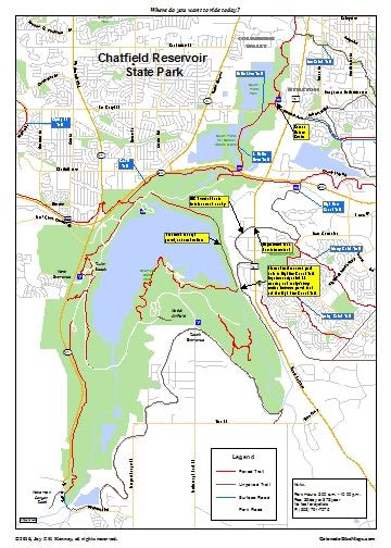 Chatfield Reservoir State Park Map by ColoradoBikeMaps.com | Avenza Maps