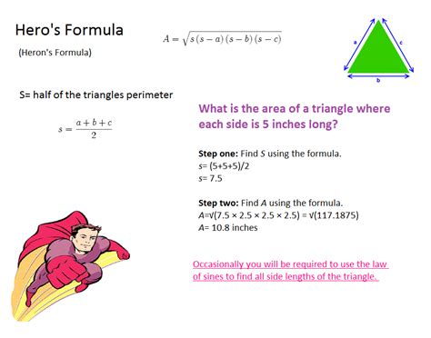 Hero S Formula Made Easy Lymoore Math Projects Area And