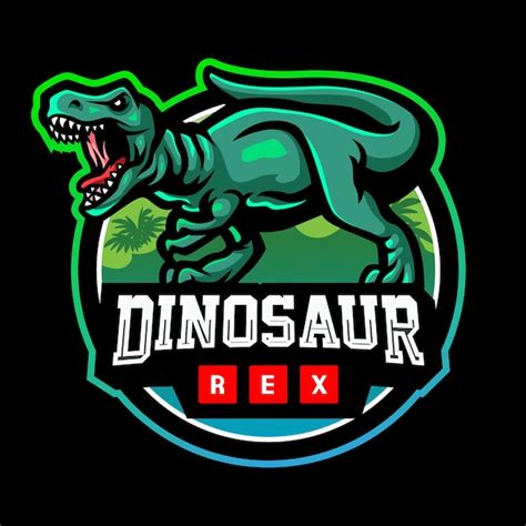 Diseño de logotipo de esport de mascota de dinosaurio Vector Premium