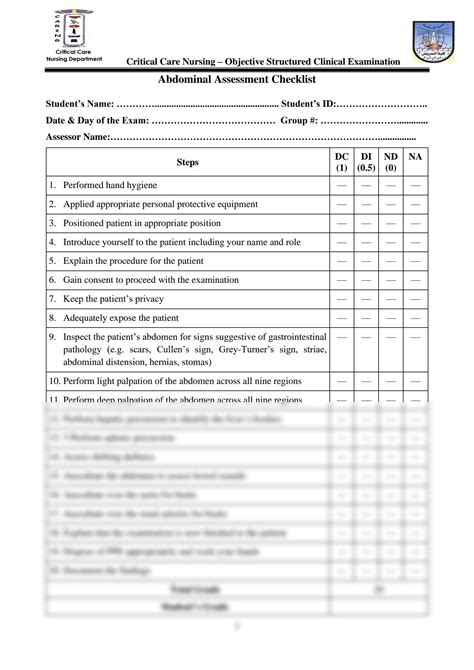 Solution Abdominal Examination Osce Checklist Studypool