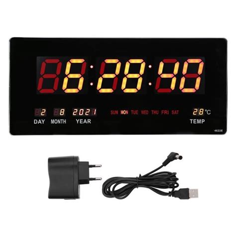 Horloge Murale Num Rique Led Calendrier Perp Tuel Rouge Mxzzand