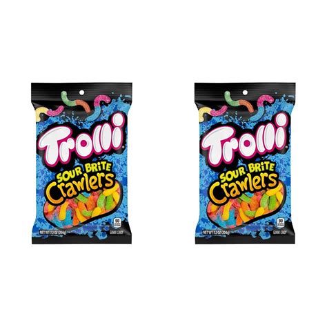 Trolli Sour Brite Crawlers Original Flavored Sour Gummy Worms 7 2 Ounce Pack Of 2 Original 7