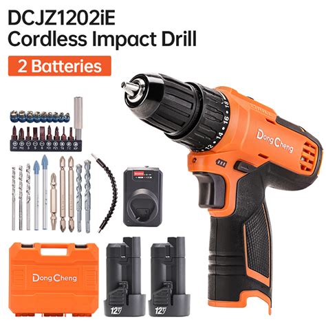 DongCheng Cordless Impact Drill 12V Max Powerful Screwdriver Hammer