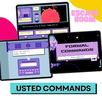 Usted Commands Escape Room By Thespanglishmom Tpt