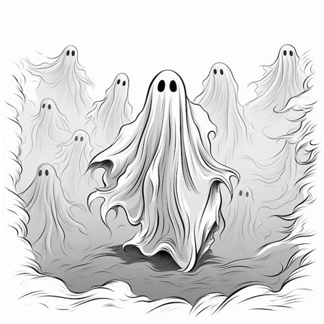 Premium Ai Image Horror Halloween Ghost Drawing