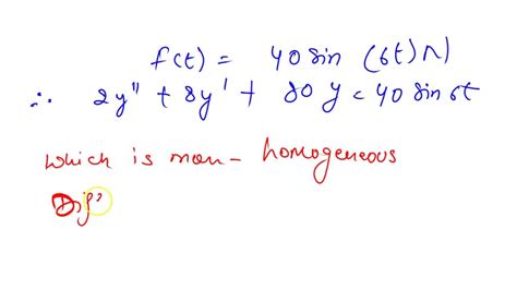 Solved Consider The Initial Value Problem My” Cy Ky F T Y 0 0 Y 0 0 Modeling The Motion