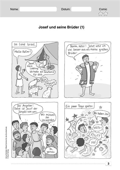 Grundschule Unterrichtsmaterial Religion Bibel Bibel Comic Josef Und