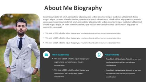 About Me Biography Powerpoint Slide Biography Templates