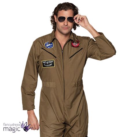 Mens Aviator Jet Pilot Plane Jumpsuit RAF US Air Force Suit Fancy Dress ...