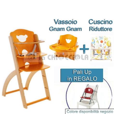 Seggiolone Pali Pappy Re Vassoio Gnam Gnam Cuscino Zucca In