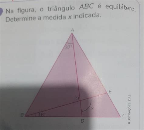 Na Figura O Triângulo Abc é Equilátero Determine A Medida X Indicada