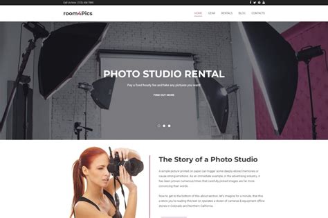 Photo Studio Website Template For Rental Site MotoCMS