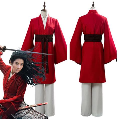 Movie Hua Mulan Cosplay Mu Lan Hanfu Dress Cosplay Costume Womens