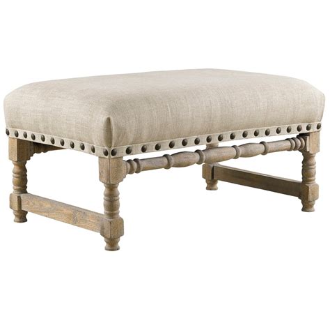 Bruxelles Linen Upholstered Ottoman Bench Zin Home