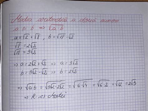 5 Patru elevi calculează media geometrică a numerelor a 2 8 şi b