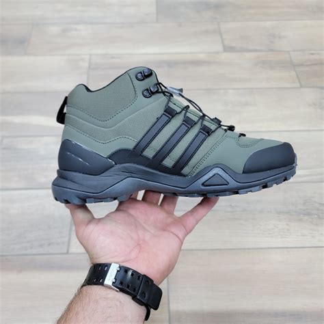 Хаки, высокие с мехом кроссовки Адидас Терекс Свифт Мид | Adidas Terrex ...