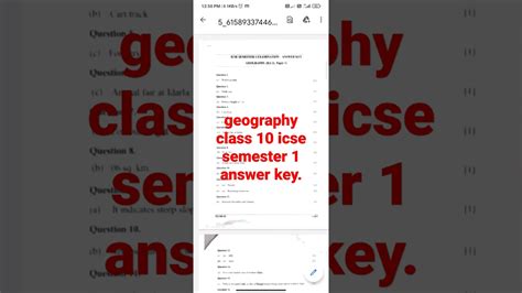 Geography Class 10 Icse Semester 1 Answer Key Class 10 Icse Term 1