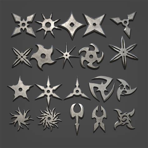 Artstation 100 Shuriken Models Lowpoly And Highpoly With Uv Imm