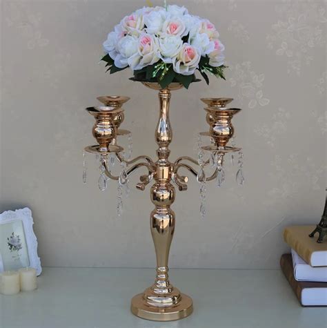 Aliexpress Buy 58 Cm Tall Gold 5 Arm Candelabra Metal Candle