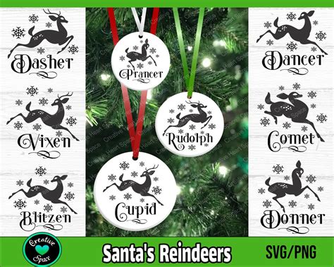 Santas Reindeers Svg Bundle Christmas Svg Reindeer Names Svg